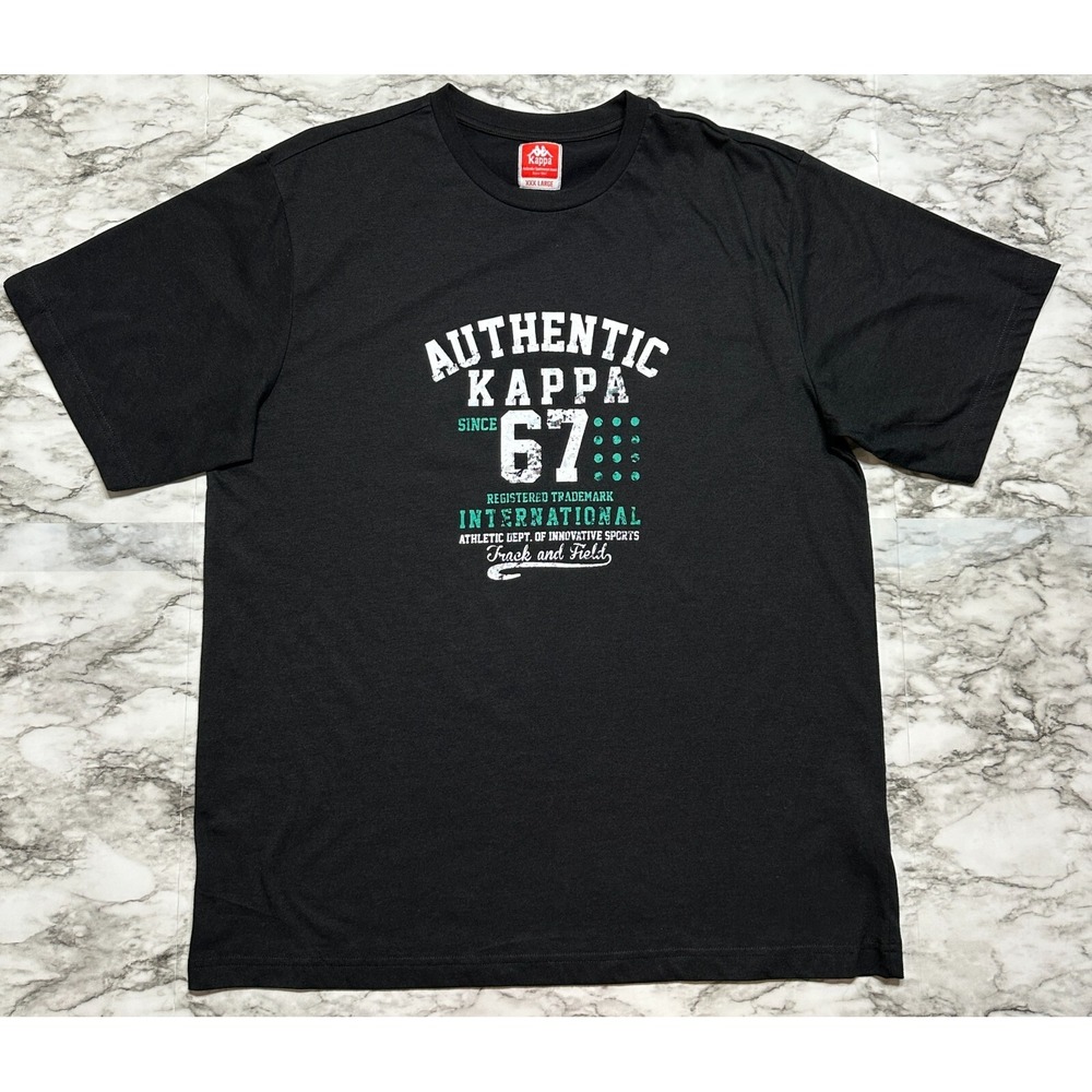 Authentic Kappa 1967 Women's T Shirt Size 3XL Slim Black Short Sleeve Logo VTG